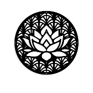 Iron Wall Art Decorations, for Front Porch, Living Room, Kitchen, Matte Style, Lotus Pattern, 278x279x1mm(HJEW-WH0067-103)