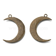 Tibetan Style Alloy Pendants, Moon, Cadmium Free & Nickel Free & Lead Free, Antique Bronze, 44x35x2mm, Hole: 3mm, about 188pcs/1000g(TIBE-S303-31AB-NR)