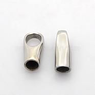 304 Stainless Steel Cord Ends, End Caps, Stainless Steel Color, 18x9x7mm, Hole: 6x9mm, Inner Diameter: 5mm(STAS-N034-16)