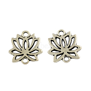 Tibetan Style Alloy Lotus Links connectors, Cadmium Free & Lead Free, Antique Silver, 15.4x14x2mm, Hole: 2mm, about 416pcs/500g(TIBE-Q037-010-RS)