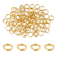 2 Bags Brass Split Rings, Double Loops Jump Rings, Real 18K Gold Plated, 6x1.5mm, Hole: 4.5mm, Single Wire: 0.75mm, about 50pcs/bag(FIND-BC0005-12B)