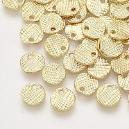 Alloy Charms, Flat Round, Light Gold, 7x1.5mm, Hole: 1mm(PALLOY-S121-210)