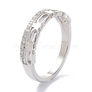 304 Stainless Steel Finger Rings, with Crystal Rhinestone, Stainless Steel Color, US Size 6~9(16.5~18.9mm)(RJEW-J071-07-P)