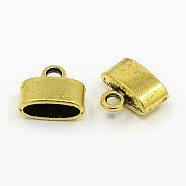 Tibetan Style Alloy Cord Ends, Cadmium Free & Nickel Free & Lead Free, Antique Golden, 10x11.5x5mm, Inner Diameter: 9x3mm, Hole: 2mm, about 700pcs/1000g(TIBEP-LF9848YKG-AG-FF)