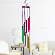 Aluminum Tube Wind Chimes, Pendant Decorations, Colorful, 580x85mm(WICH-PW0001-04B)