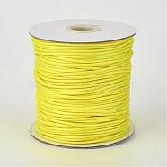 Eco-Friendly Korean Waxed Polyester Cord, Yellow, 2mm, about 90yards/roll(80m/roll)(YC-P002-2mm-1185)