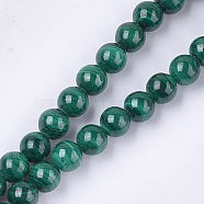 Natural Malachite Beads Strands, Grade A, Round, 6mm, Hole: 0.8mm, about 30~33pcs/strand, 7.6 inch(G-S333-6mm-028)