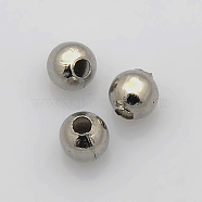 Round 316 Surgical Stainless Steel Spacer Beads, Stainless Steel Color, 4mm, Hole: 1.5mm(STAS-N032-02-4mm)