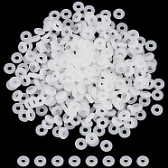 300Pcs Silicone Antiskid Ring for Bracelets, WhiteSmoke, 6x2mm, Hole: 2mm(FIND-AN0001-44)