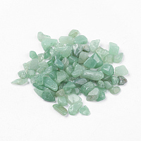 perles naturelles en aventurine verte, pas de trous / non percés, puces, 5~8x2~5 mm, environ 50 g /sachet 