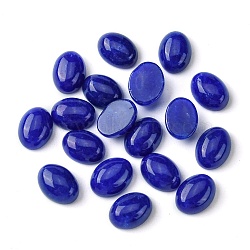 Natural White Jade Cabochons, Oval, Dyed, Blue, 8~8.5x6~6.5x2.5~3.5mm(G-A094-01B-23)