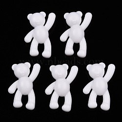 Opaque Acrylic Pendants, Bear, Creamy White, 37x28x13mm, Hole: 2.5mm(X-MACR-S373-01A-R1)