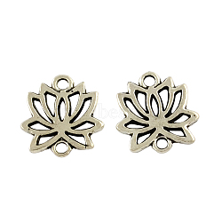 Tibetan Style Alloy Lotus Links connectors, Cadmium Free & Lead Free, Antique Silver, 15.4x14x2mm, Hole: 2mm, about 416pcs/500g(TIBE-Q037-010-RS)