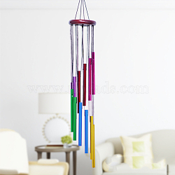 Aluminum Tube Wind Chimes, Pendant Decorations, Colorful, 580x85mm(WICH-PW0001-04B)