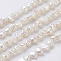Natural Cultured Freshwater Pearl Beads Strands, Nuggets, Seashell Color, 6~9x5~6x3~4mm, Hole: 0.5mm, about 62~63pcs/strand, 13.4 inch(PEAR-P002-54)