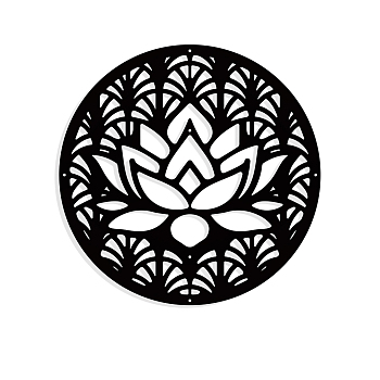 Iron Wall Art Decorations, for Front Porch, Living Room, Kitchen, Matte Style, Lotus Pattern, 278x279x1mm