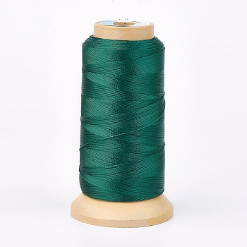 Polyester Thread, for Custom Woven Jewelry Making, Dark Green, 0.5mm, about 480m/roll