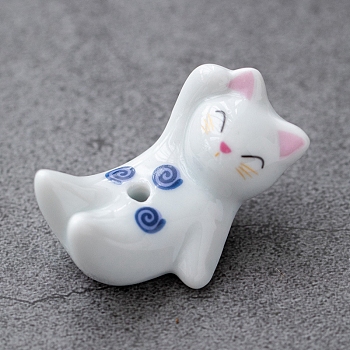 Porcelain Incense Burners, Cat Incense Holders, Home Office Teahouse Zen Buddhist Supplies, WhiteSmoke, 43x25x25mm