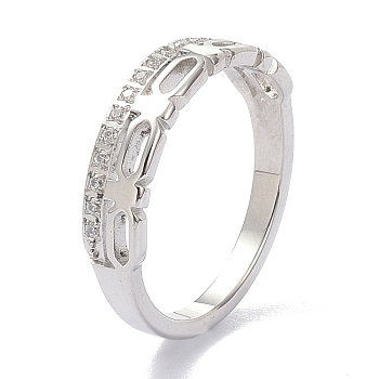 304 Stainless Steel Finger Rings, with Crystal Rhinestone, Stainless Steel Color, US Size 6~9(16.5~18.9mm)