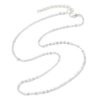 Brass Cable Chain Necklaces, Silver, 16.14 inch(41cm)