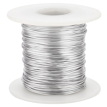 Custom Round Aluminum Wire, Platinum, 18 Gauge, 1mm, about 196.85 Feet(60m)/Roll