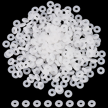 300Pcs Silicone Antiskid Ring for Bracelets, WhiteSmoke, 6x2mm, Hole: 2mm