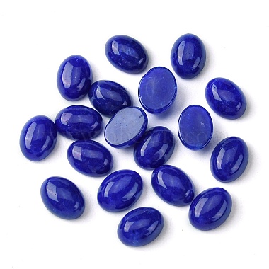 Blue Oval White Jade Cabochons