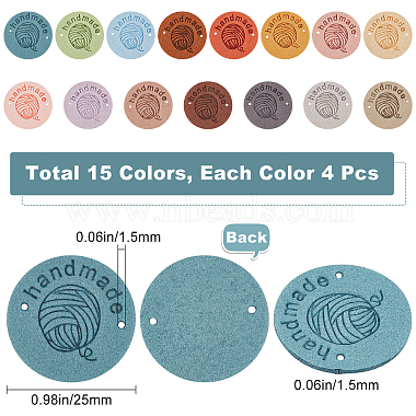 gorgecraft 60pcs 15 couleurs étiquettes en cuir pu(DIY-GF0005-68)-2