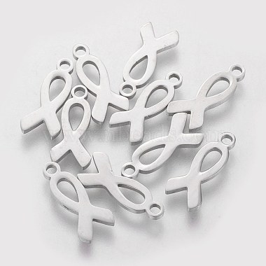 Stainless Steel Color Awareness Ribbon 304 Stainless Steel Charms