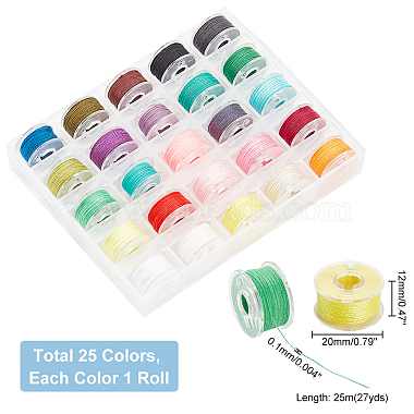 25 Rolls 25 Colors Polyester Bobbin Thread(OCOR-WH0047-51A)-2