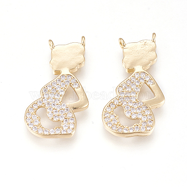 Real Gold Plated Clear Human Brass+Cubic Zirconia Pendants