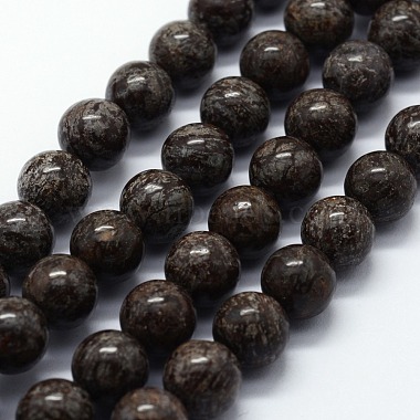 12mm Round Snowflake Obsidian Beads