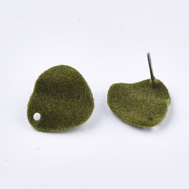 Flocky Iron Stud Earring Findings(IFIN-S704-38B)-2