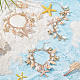 Elite 3Pcs Natural Conch Shell & Alloy Starfish & CCB Plastic Pearl Charm Bracelet(BJEW-PH0004-35)-5