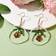 Boucles d'oreilles pendantes en perles de rocaille en verre fleur(EJEW-MZ00148-02)-2