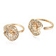 Brass Micro Pave Clear Cubic Zirconia Peg Bails Cuff Finger Ring Settings(KK-S354-284-NF)-1