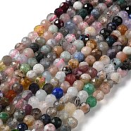 Natural & Synthetic Gemstone Beads Strands, Faceted, Round, 3.5~4.5mm, Hole: 0.7mm, about 107pcs/strand, 15.55 inch(39.5cm)(G-G048-A02-01)