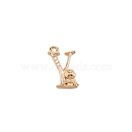 Brass Micro Pave Cubic Zirconia Charms, Long-plating, Letter, Letter.Y, 15.5x10x3mm, Hole: 1.5mm(KK-TAC0004-04Y)