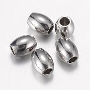 304 Stainless Steel Spacer Beads, Barrel, Stainless Steel Color, 5x4mm, Hole: 1.8mm(STAS-G071-59P)