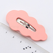 Cute Cream Color Leaf Shape Alloy Snap Hair Clips, Non-Slip Barrettes Hair Accessories for Girls, Women, Pink, 54mm(OHAR-PW0003-094C)