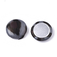 Imitation Leather Cabochons, with Aluminum Bottom, Flat Round, Platinum, Slate Gray, 15x5mm(X-WOVE-S118-15C)