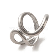 304 Stainless Steel Open Cuff Ring, Stainless Steel Color, US Size 6 3/4(17.1mm)(RJEW-C068-05F-P)
