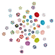 SUNNYCLUE 100Pcs 10 Style Resin Cabochons, Flower, Mixed Color, 12x11.5x6mm(CRES-SC0001-73)