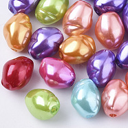 ABS Plastic Imitation Pearl Beads, Oval, Mixed Color, 13.5x10.5mm, Hole: 1.5mm, about 690pcs/500g(KY-T013-018)