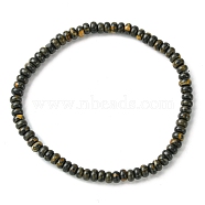 Natural Coffee Jasper Flat Round Beaded Stretch Bracelets for Women, Inner Diameter: 2-3/8 inch(6cm)(BJEW-JB09717-06)