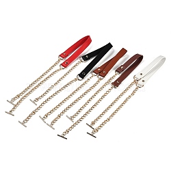 WADORN 5Pcs 5 Colors Imitation Leather Bag Straps, with Iron Curb Chain & T-Bar Clasp, Mixed Color, 86x2cm, 1pc/color(FIND-WR0009-93)