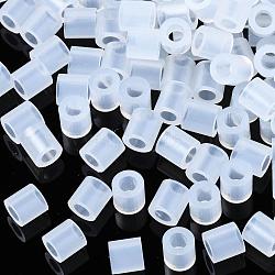 PE Fuse Beads, DIY Melty Beads, Tube, Clear, 5x5mm, Hole: 3mm(X-DIY-R013-A44)