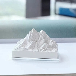 Gesso Alps Snow Mountain Statue Ornaments, Aromatherapy Essential Oil Diffuser Stone, for Home Bedroom Car Decoration, White, 99x58x55mm(AUTO-PW0002-02)