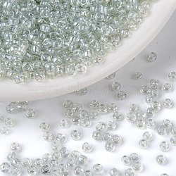 Glass Seed Beads, Trans. Colours Lustered, Round, Clear, 2mm, Hole: 1mm, 30000pcs/pound(SEED-A006-2mm-101)