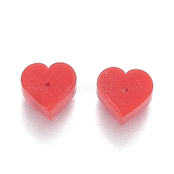 Silicone Ear Nuts, Earring Backs, Heart, Red, 5.2x5.7x3.5mm, Hole: 0.5mm(X-RESI-N028-01A)